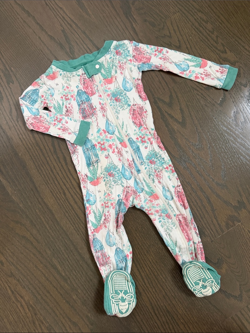 Burt’s Bees Baby 12M Succulent Floral Footed Sleeper